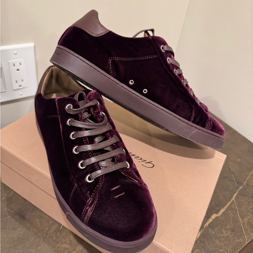 Gianvito Rossi Purple and Brown Velvet Sneakers